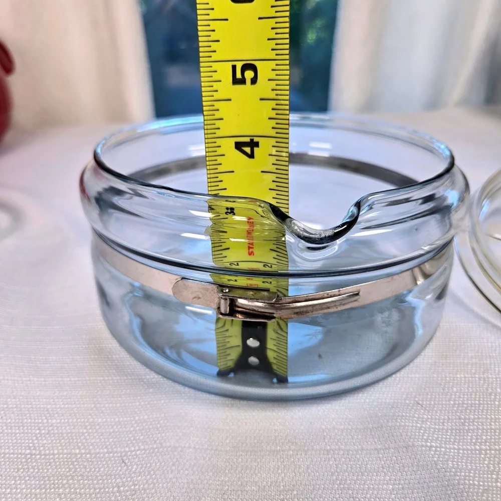 Vintage Pyrex Stovetop Flameware Clear Glass‎ 1.5 Quart Saucepan with Lid